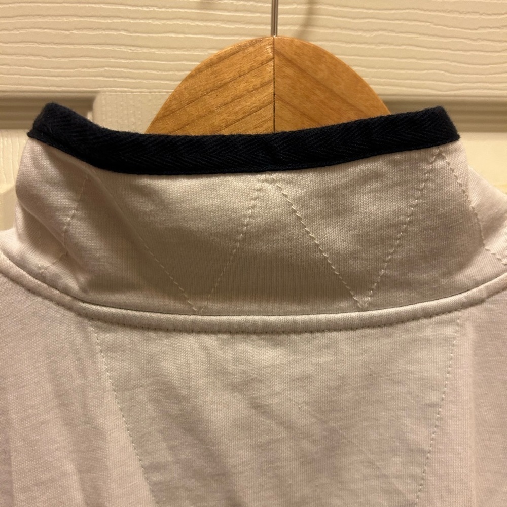 Vintage Nautica 1/4 Zipped White w/ Blue & Green Stripes Pull Over Shirt… - Picture 8 of 13